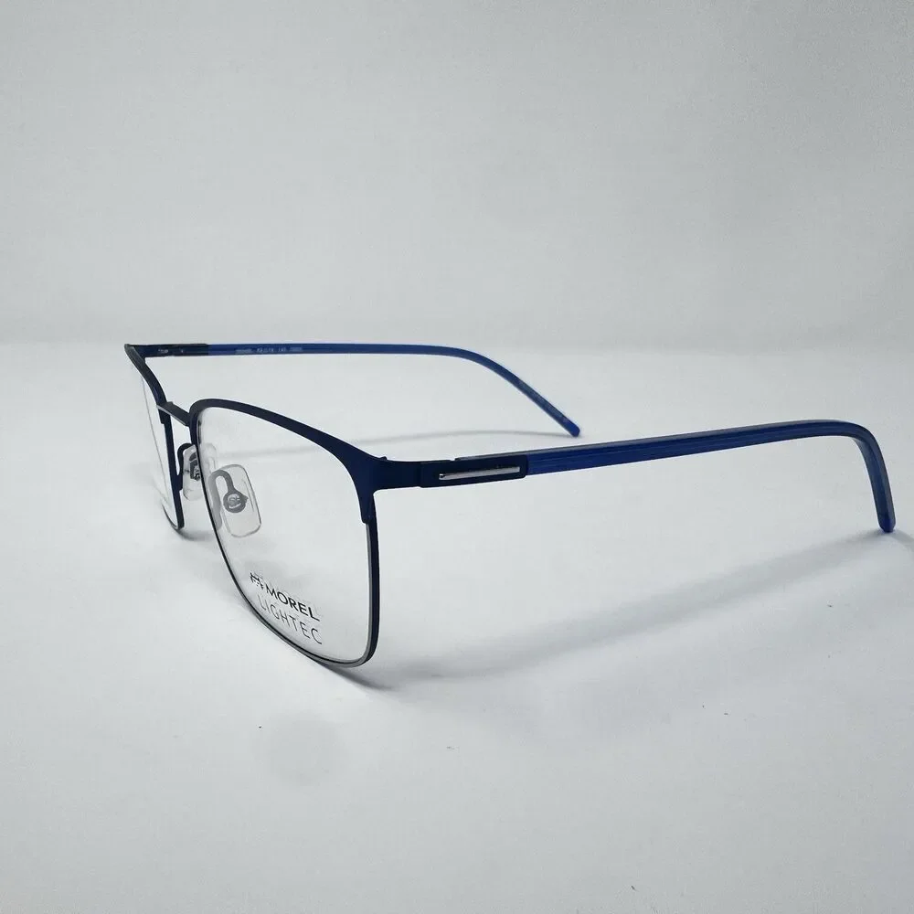 Morel Lightec 30246L 52-19-140 Eyeglass Frames Blue Gunmetal France